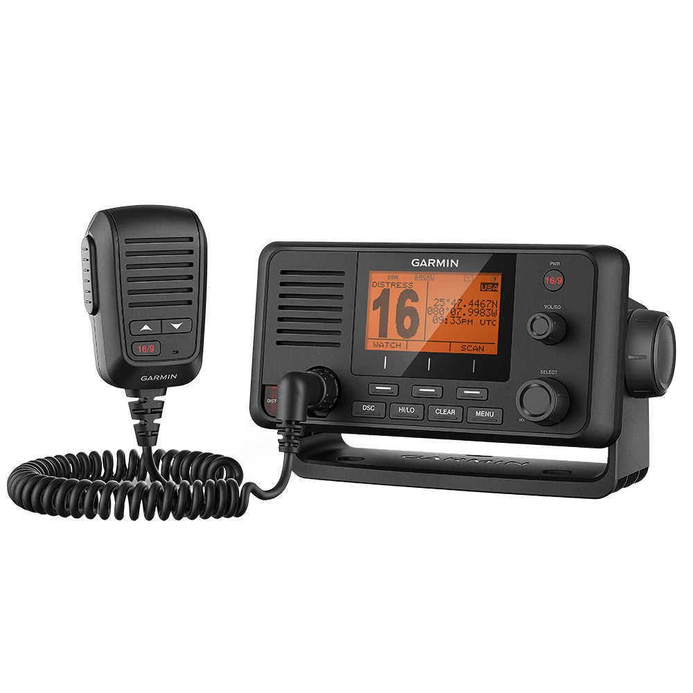 Garmin VHF 215 Fixed-Mount VHF Marine Radio, 25W, Class D DSC, Built-In GPS, NMEA 2000, IPX7