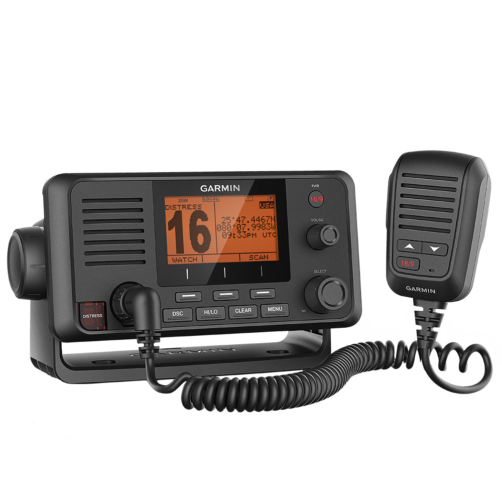 Garmin VHF 215 AIS Fixed-Mount Marine VHF Radio, AIS Receiver Only, Class D DSC, NMEA 2000/0183, Built-In GPS, 25W