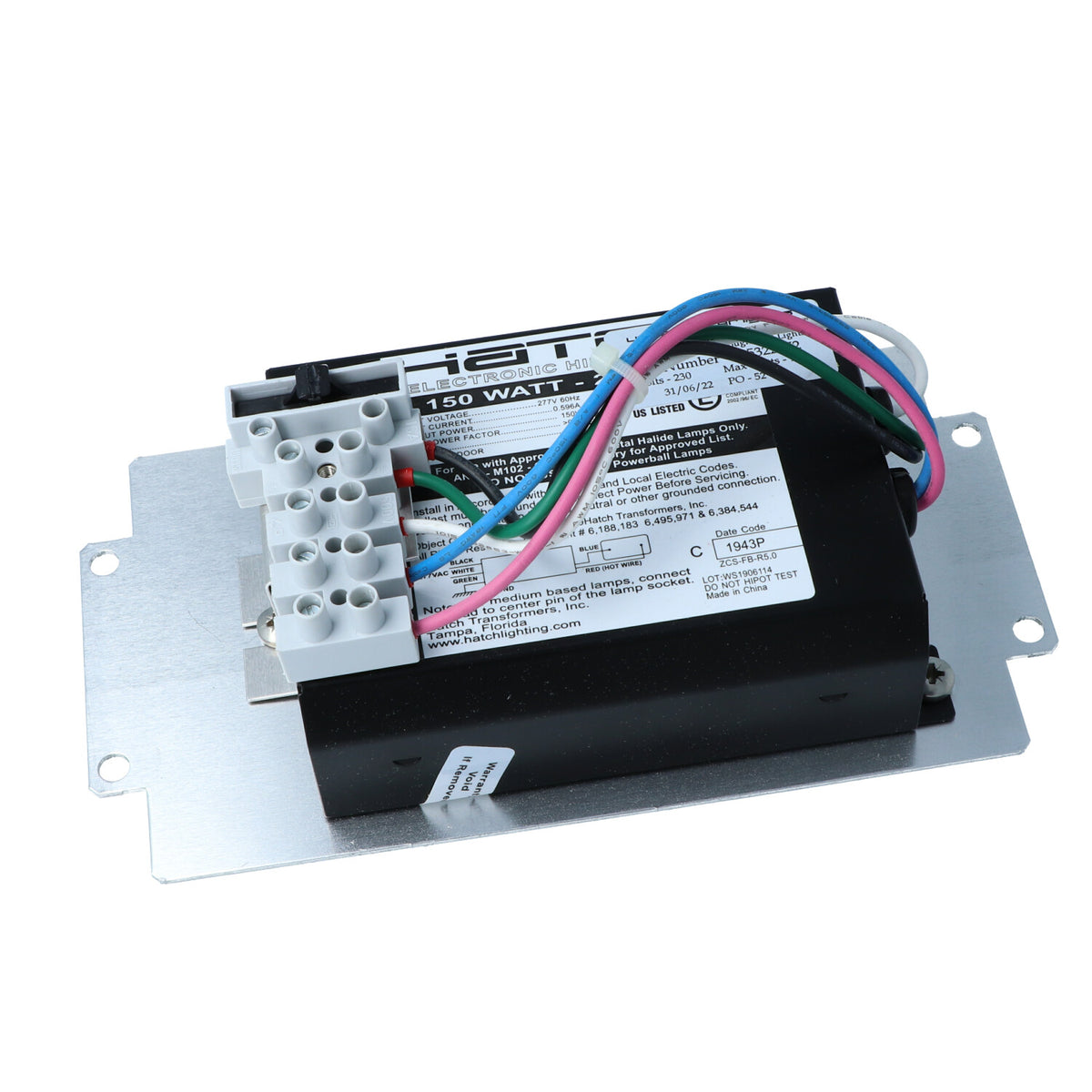 UWL - Electronic Ballast 150 watt Mounted on Aluminum Plate *While supplies last*