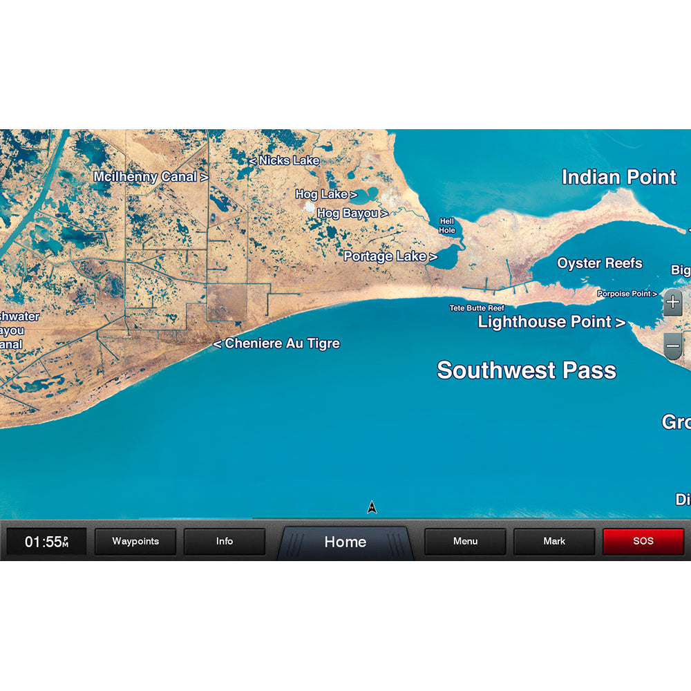 Garmin Standard Mapping Louisiana West Classic Chart Card, microSD/SD, Aerial Imagery Overlay, Offshore Elevation Shading, Local Names