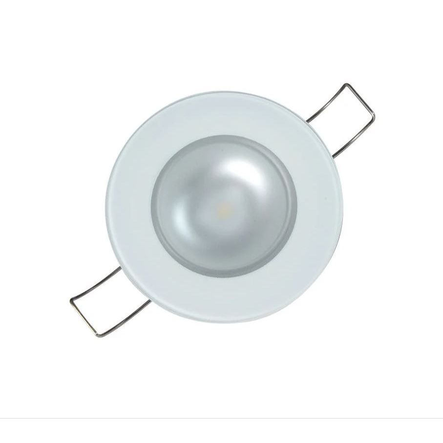 Lumitec Mirage Glass Flush Mount LED Down Light, White/Red/Green, 10-30V, IP67, 6W, Polished Finish