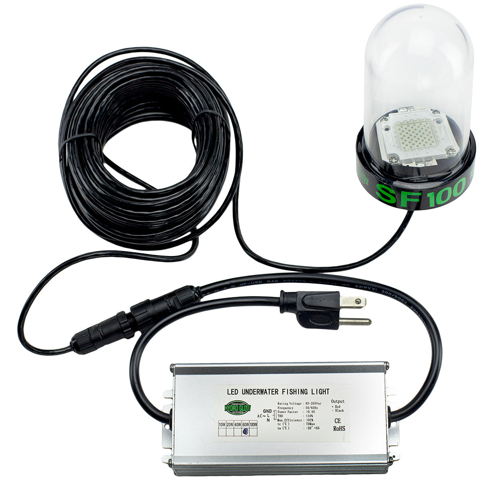 Hydro Glow - SF100B Underwater Dock Light - 100W/120VAC, Blue Anchored To Bottom