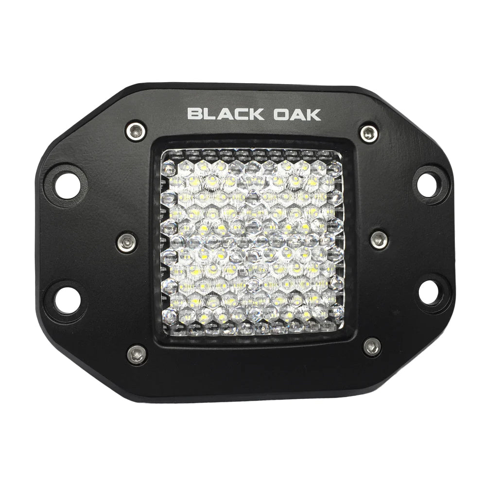 Black Oak - Pro Series Flood Light - 2", Black, Flush Mount