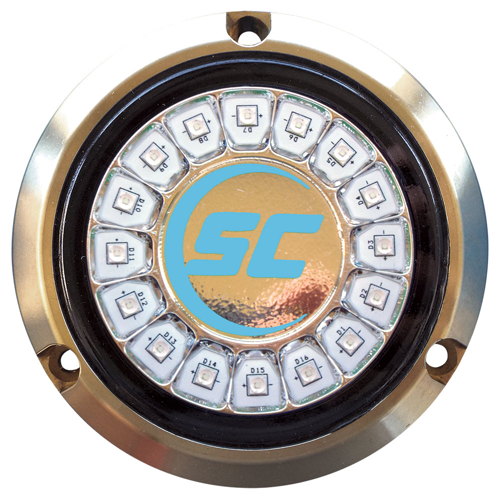 Shadow - Caster Bimini Blue Single Color Underwater Light, 16 LEDs, Bronze