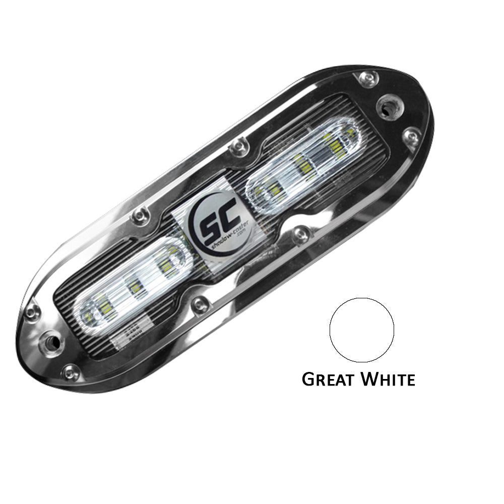 Shadow-Caster - SCM-6 LED Underwater Light - w/20' Cable, Stainless Steel Housing, Great White