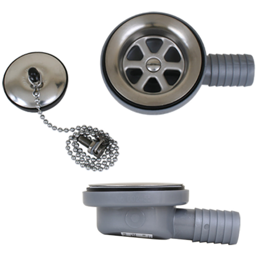 Scandvik - Low Profile Drain Stopper - 1" Outlet
