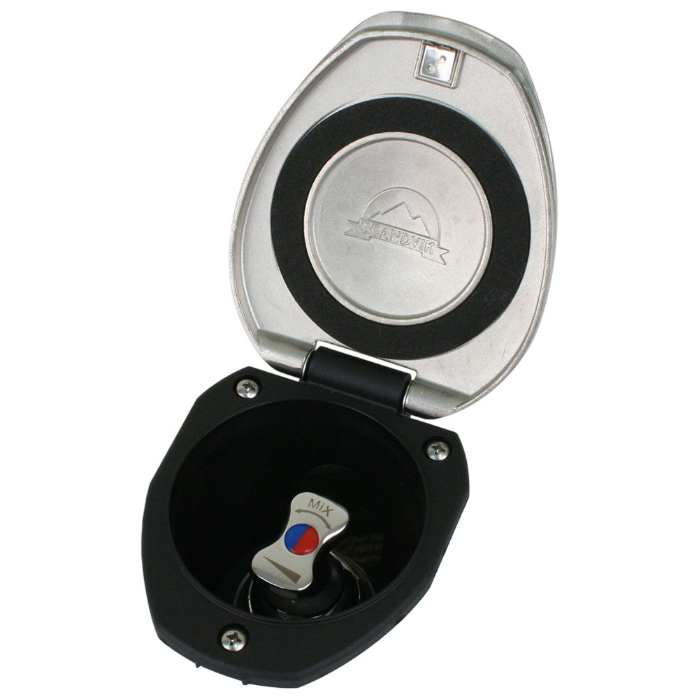 Scandvik - Recessed T-Handle Mixing Valve - Stainless Steel, With Black Cup