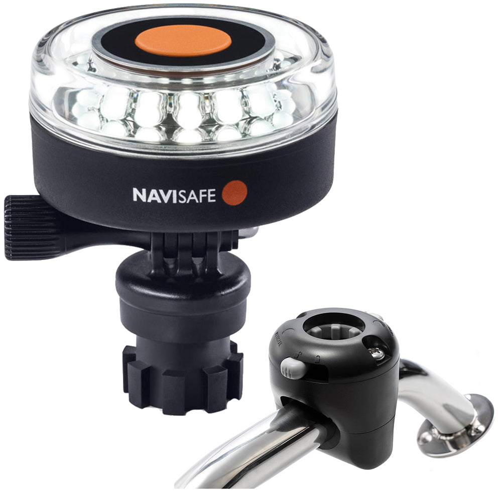 Navisafe - Navilight 360° - 2NM, White, w/Navimount Base & Rail Mount, Black