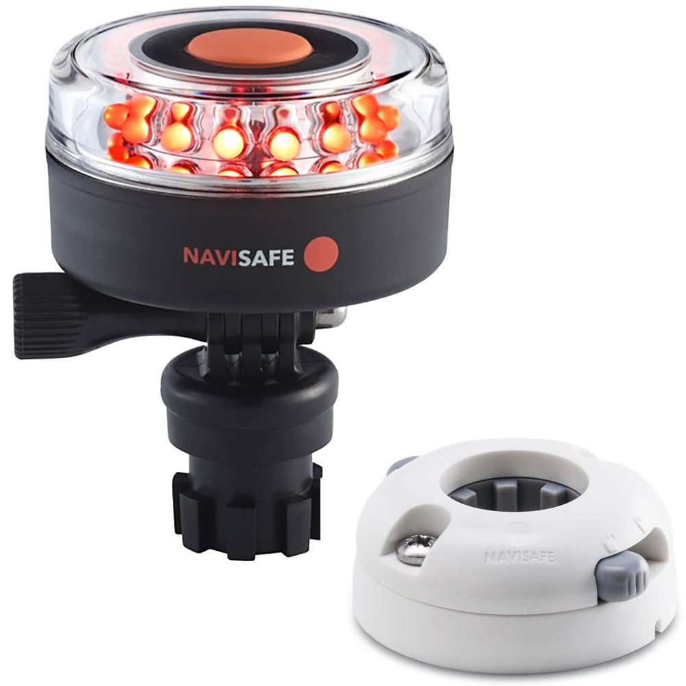 Navisafe - Navilight 360° - Red, 2NM, w/Navimount Base & Horizontal Mount, White