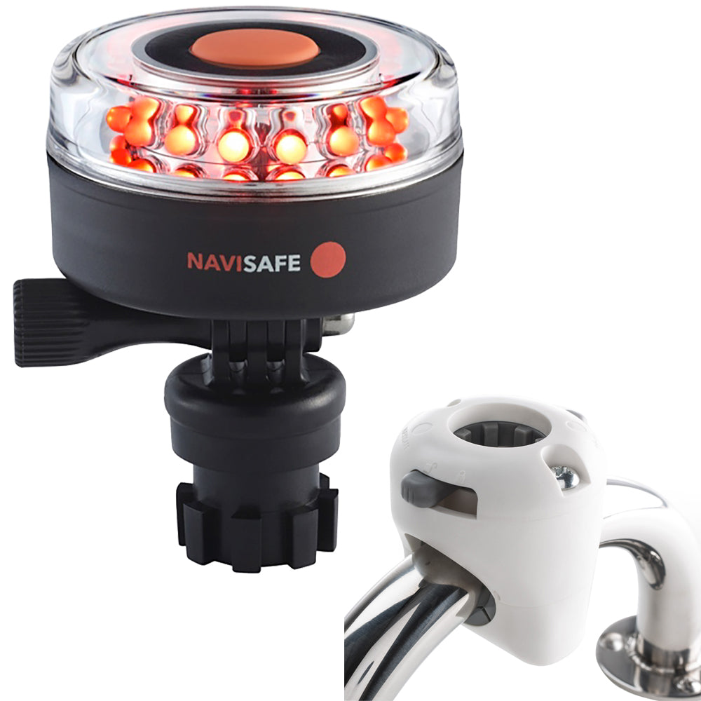 Navisafe - Navilight 360° - Red, 2NM, w/Navimount Base & Rail Mount, White