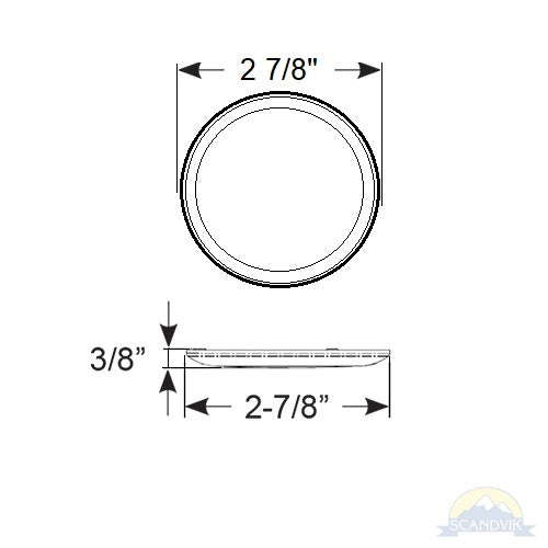 Scandvik - B3 Downlight - Surface Mount, Blue, SS Trim, IP67, 12/24V