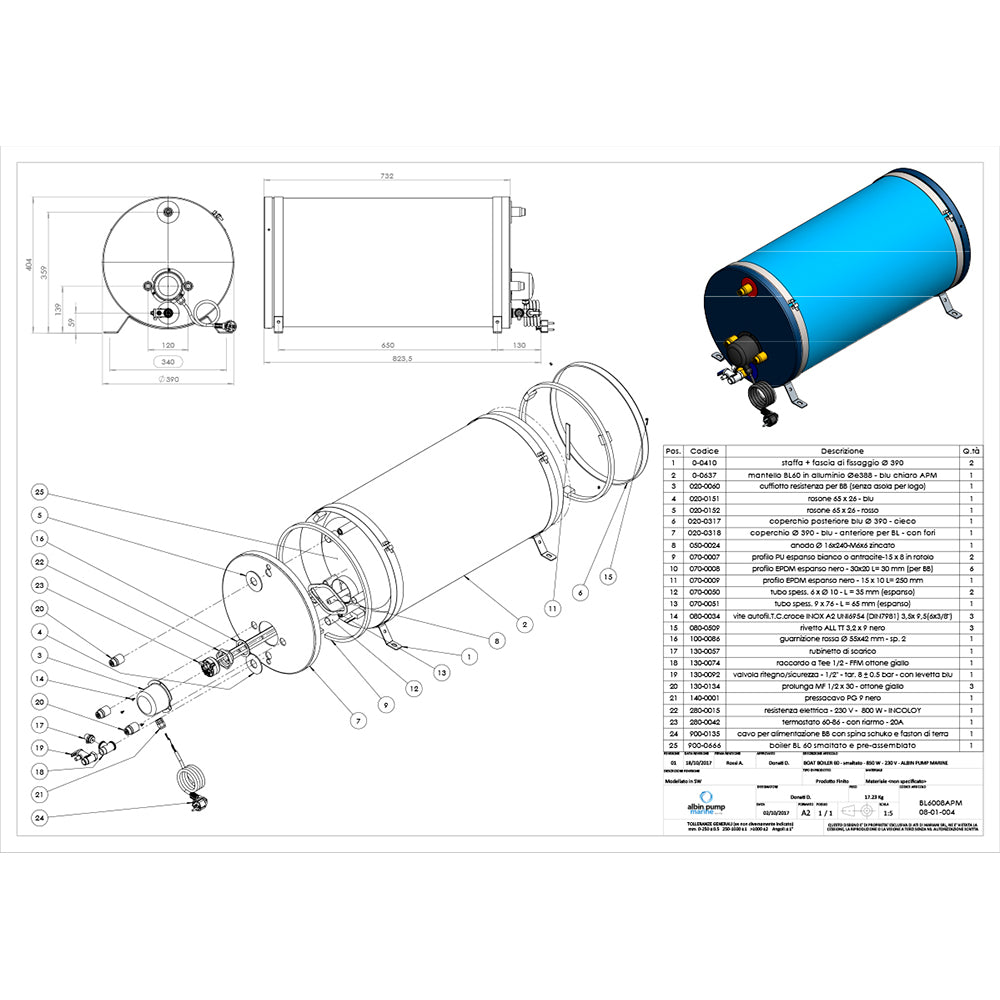 Albin - Marine Premium Water Heater - 120V