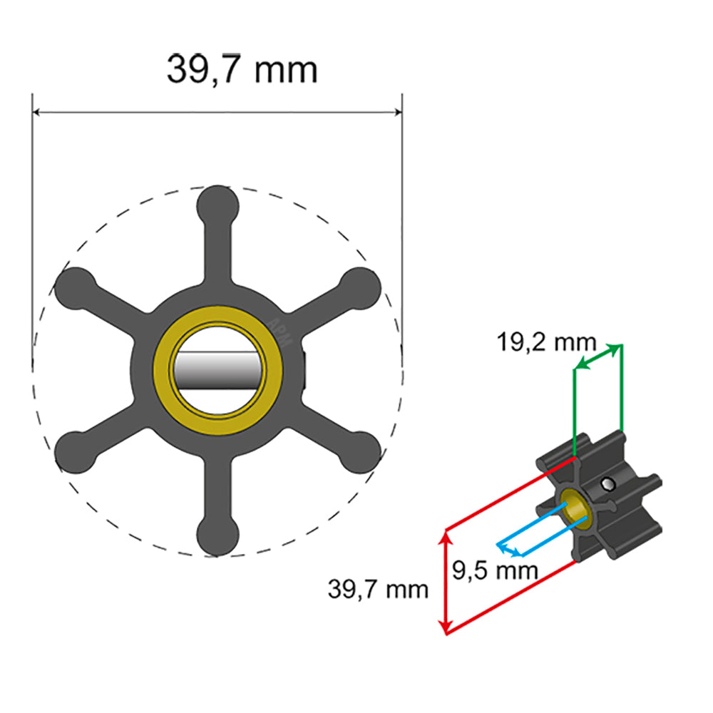Albin Pump Marine - Premium Impeller - 6 Blade