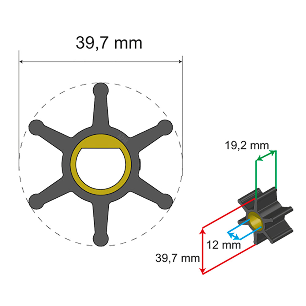 Albin Pump Marine - Premium Impeller - 6 Blade