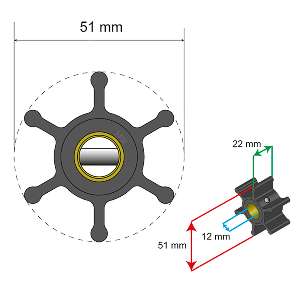 Albin Pump Marine - Premium Impeller - 6 Blade