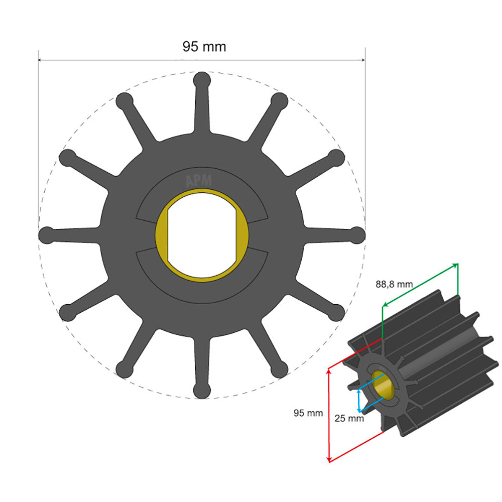 Albin Pump Marine - Premium Impeller - 12 Blade