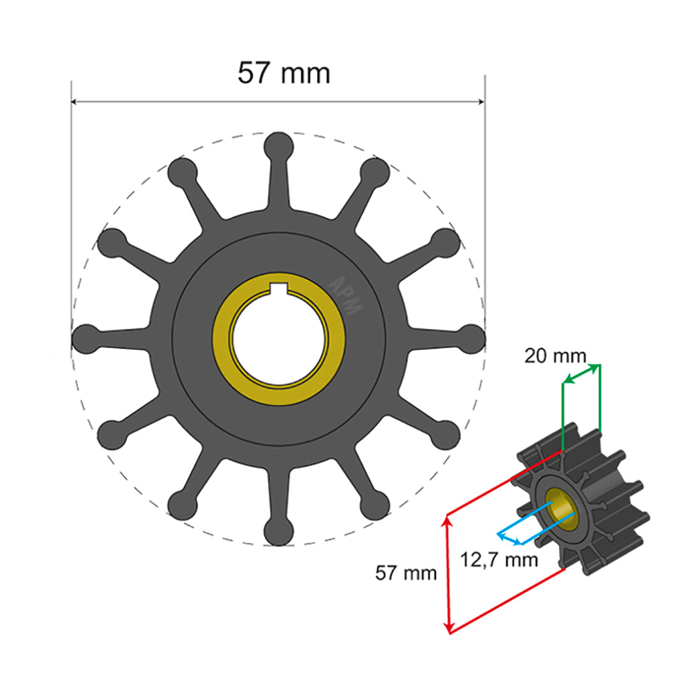 Albin Pump Marine - Premium Impeller - 12 Blade