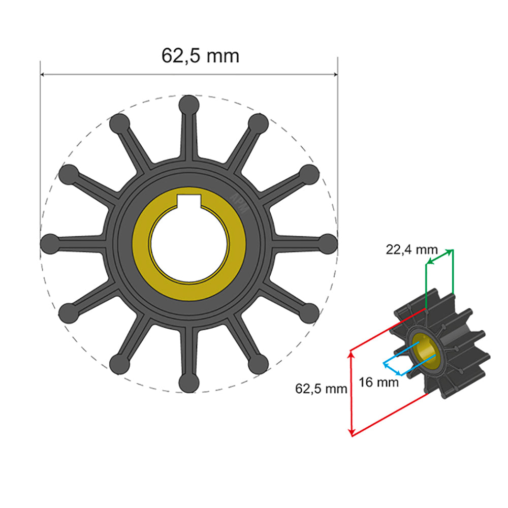 Albin Pump Marine - Premium Impeller - 12 Blade