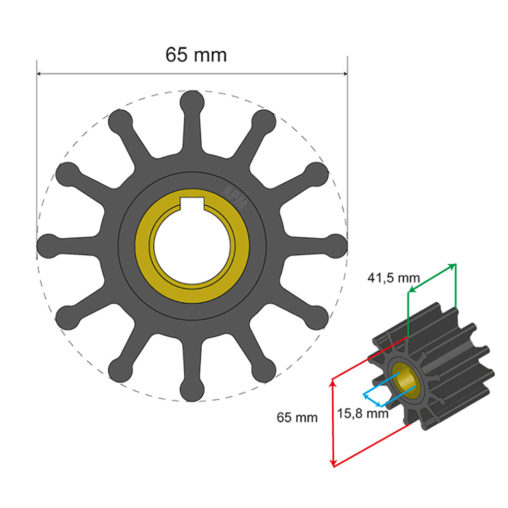 Albin Pump Marine - Premium Impeller - 12 Blade