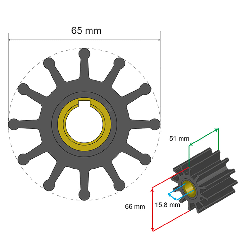 Albin Pump Marine - Premium Impeller - 12 Blade