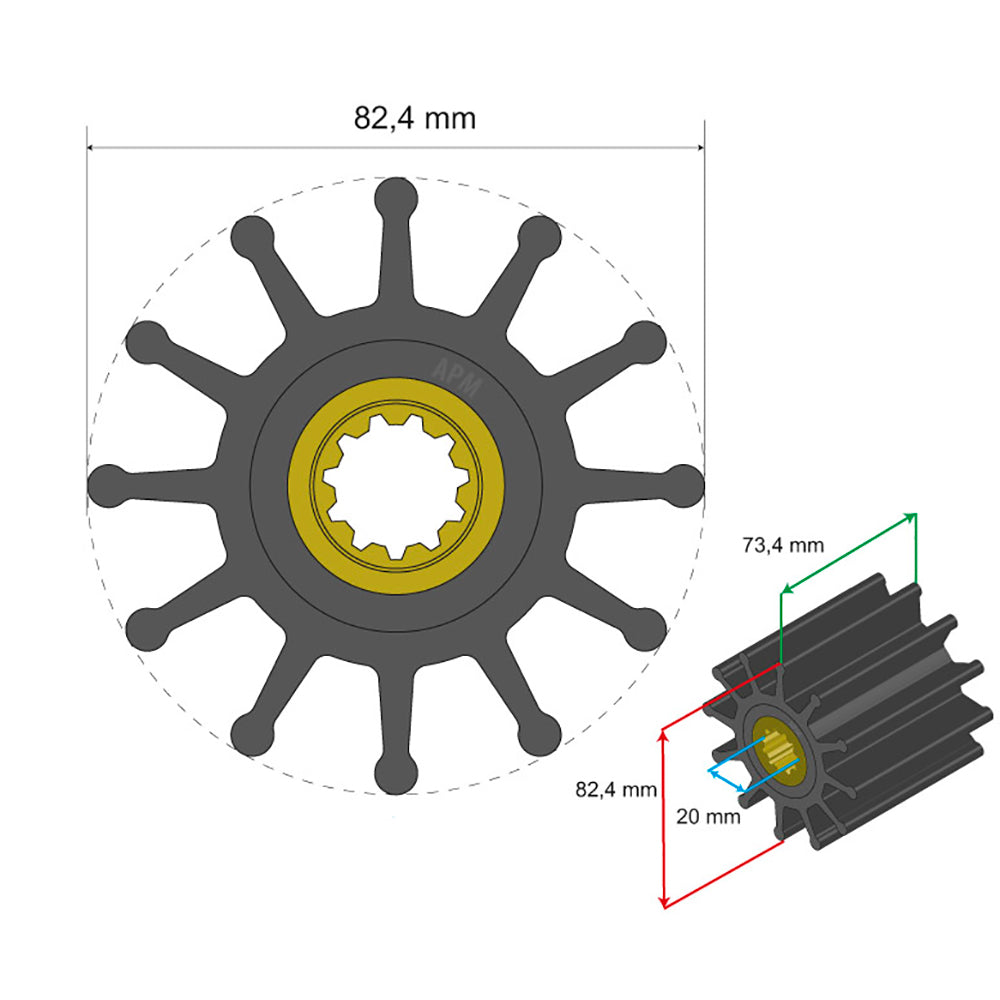 Albin Pump Marine - Premium Impeller - 12 Blade
