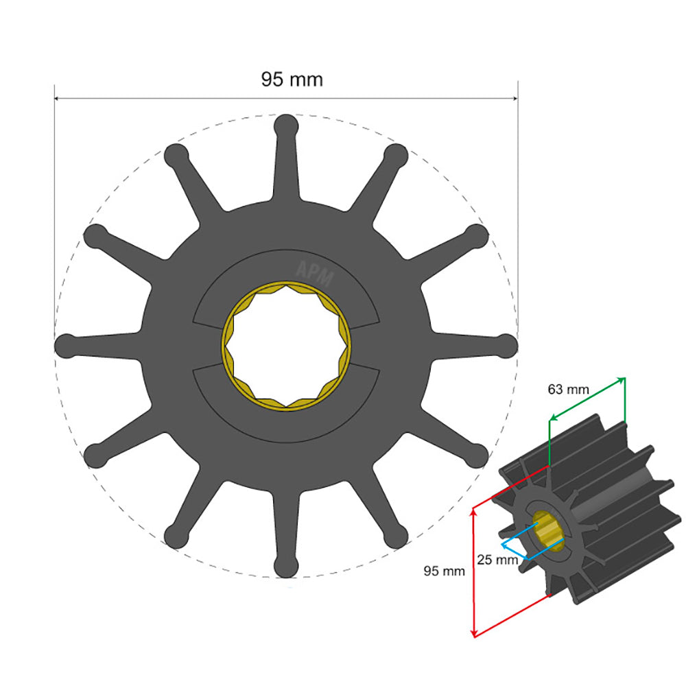 Albin Pump Marine - Premium Impeller - 12 Blade