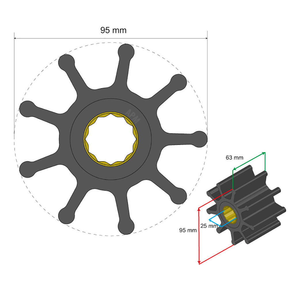 Albin Pump Marine - Premium Impeller - 9 Blade