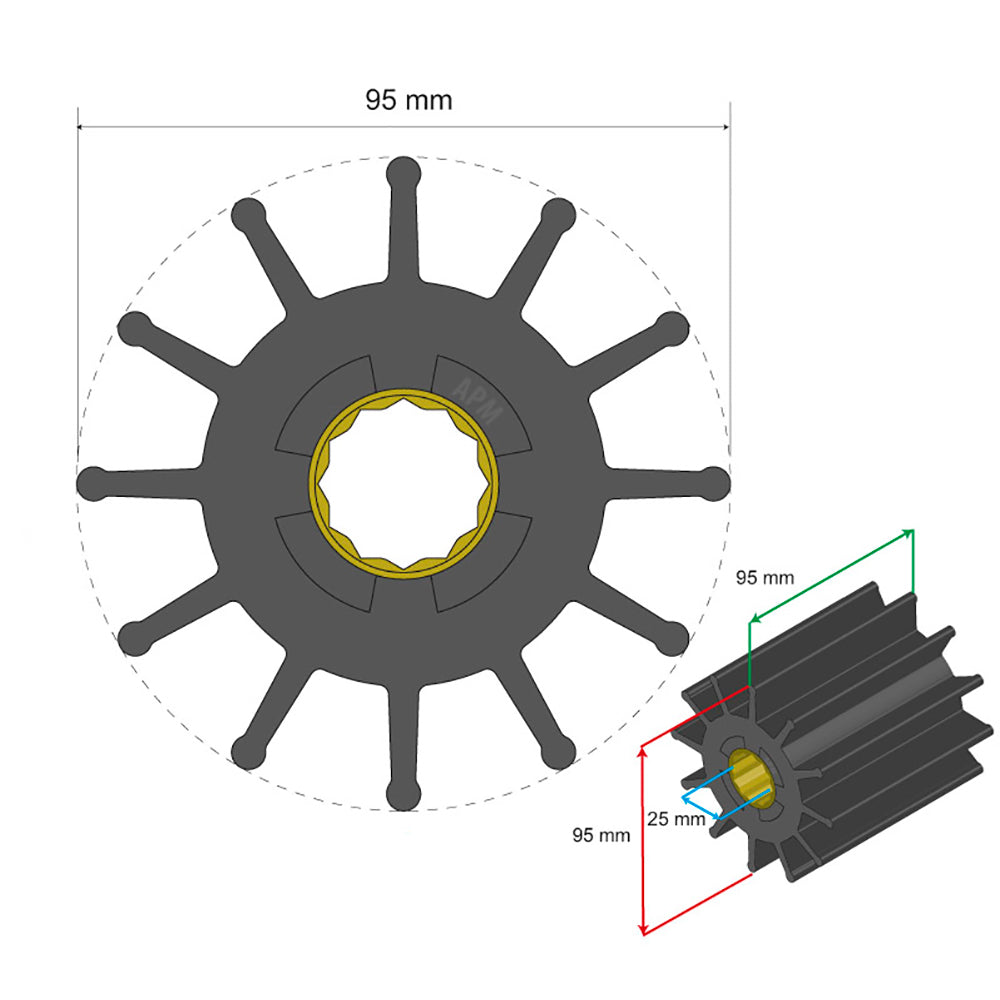 Albin Pump Marine - Premium Impeller - 12 Blade