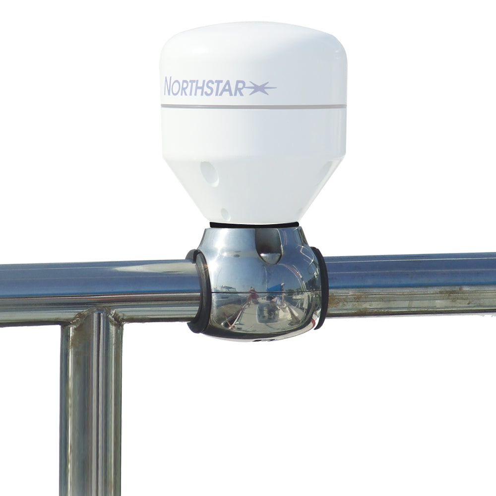 Edson Marine - GPS Antenna Rail Mount - Stainless Steel, 1"-1.25" Rails, 1"-14 Threads