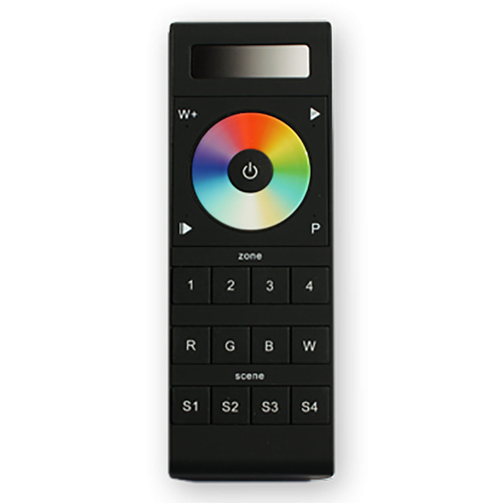 Lunasea - RGBW Handheld 4-Zone Controller - Color Wheel, 4 Memories, Batteries & Holder
