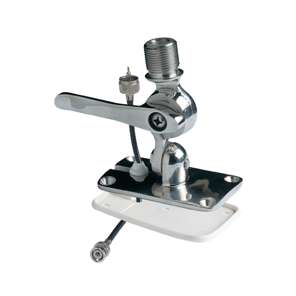 Glomex Marine Antennas - Low Profile 4-Way Stainless Steel Ratchet Mount