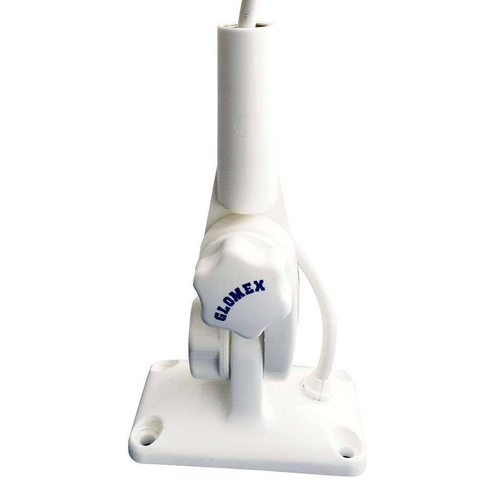 Glomex Marine Antennas - 4-Way Nylon Ratchet Mount - With Knobs, Cable Feed, For Glomeasy Antennas