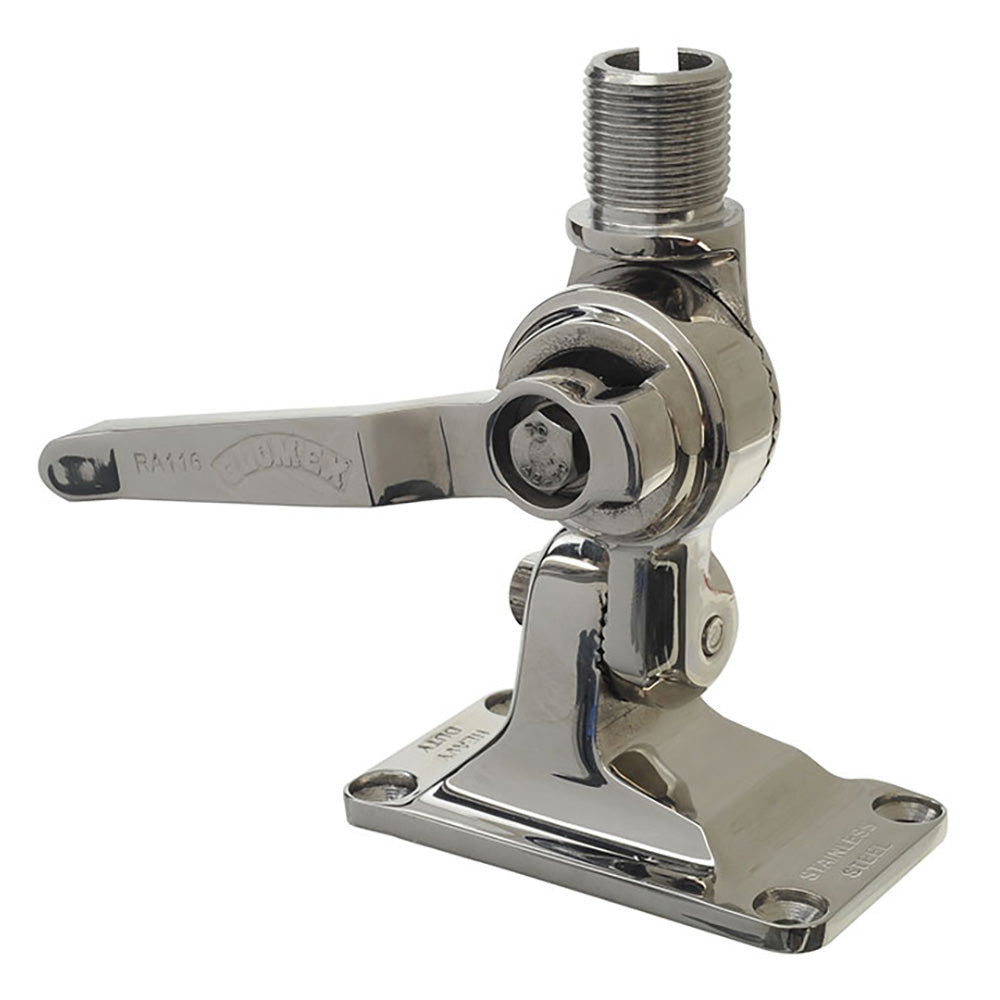 Glomex Marine Antennas - 4-Way Heavy-Duty Stainless Steel Ratchet Mount