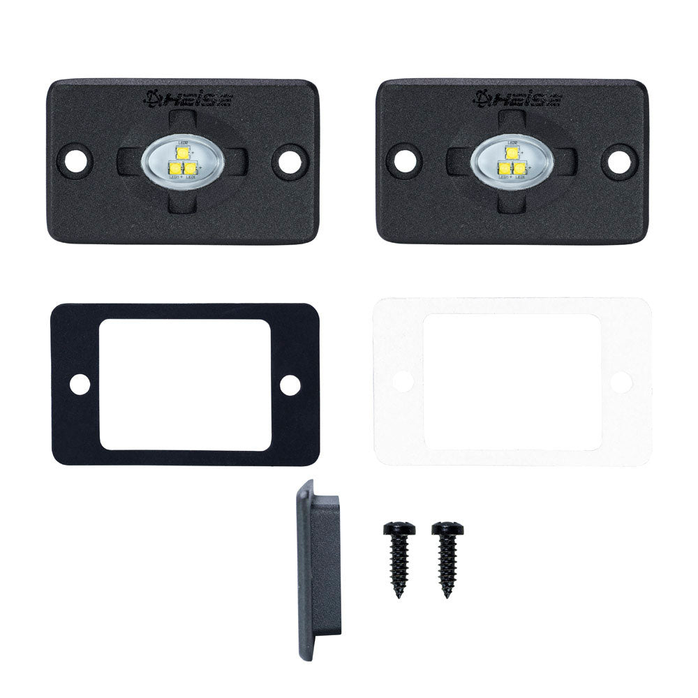 HEISE LED Lighting Systems - Auxiliary Accent Lighting Pod - White, 1.5" x 3", Flush Mount, IP68, 10-30V, 2A, 15W