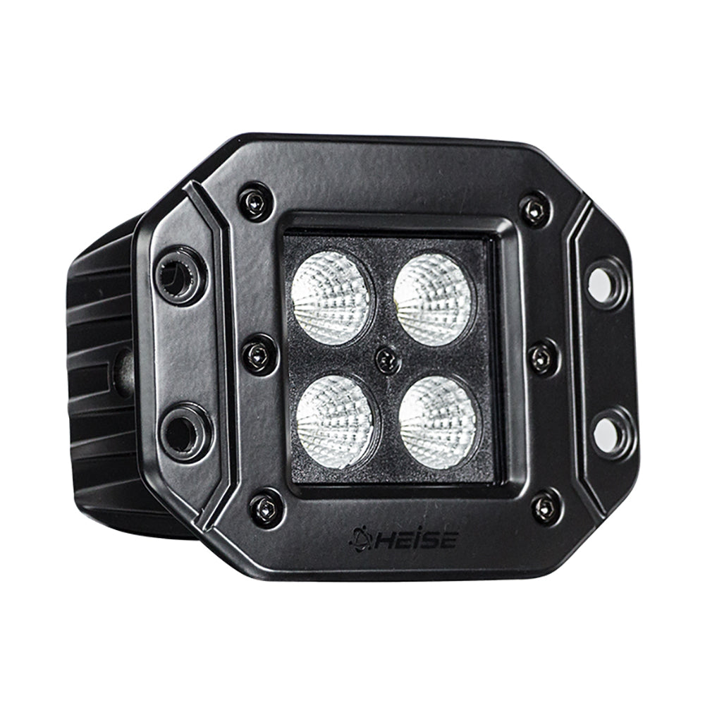 HEISE - Blackout LED Cube Light - Flush Mount, 3", 12W, 6000K, IP68, 9A