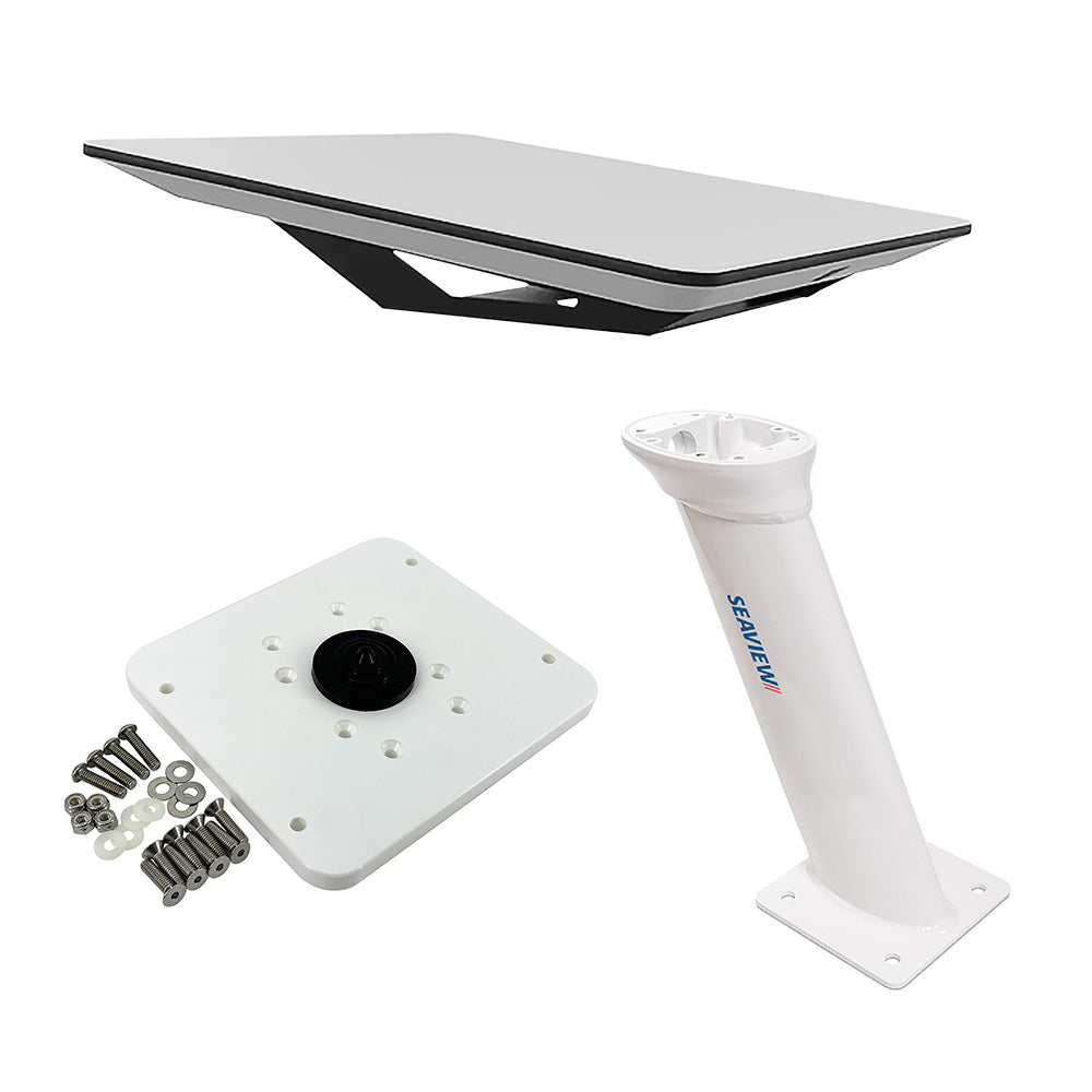 KVH - Starlink Flat Panel Kit - Seaview Pedestal Mount & ADASTLKA Starlink Top Plate