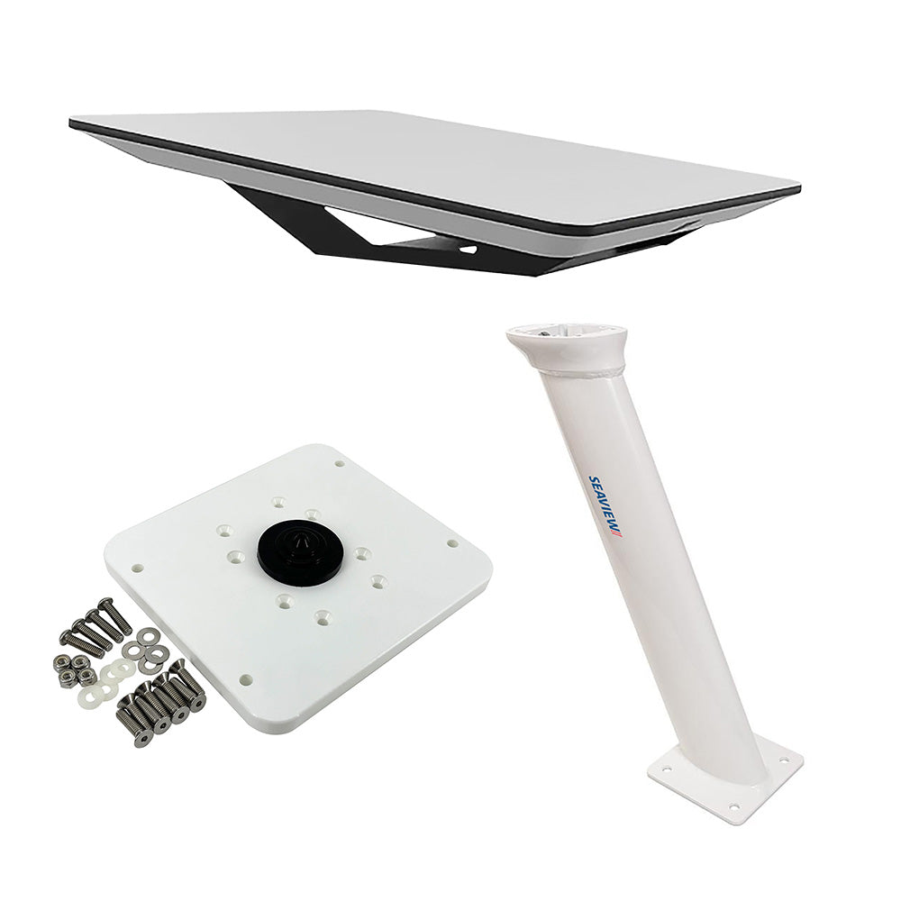 KVH - Starlink Flat Panel Kit - Seaview Pedestal Mount & ADASTLKA Starlink Top Plate