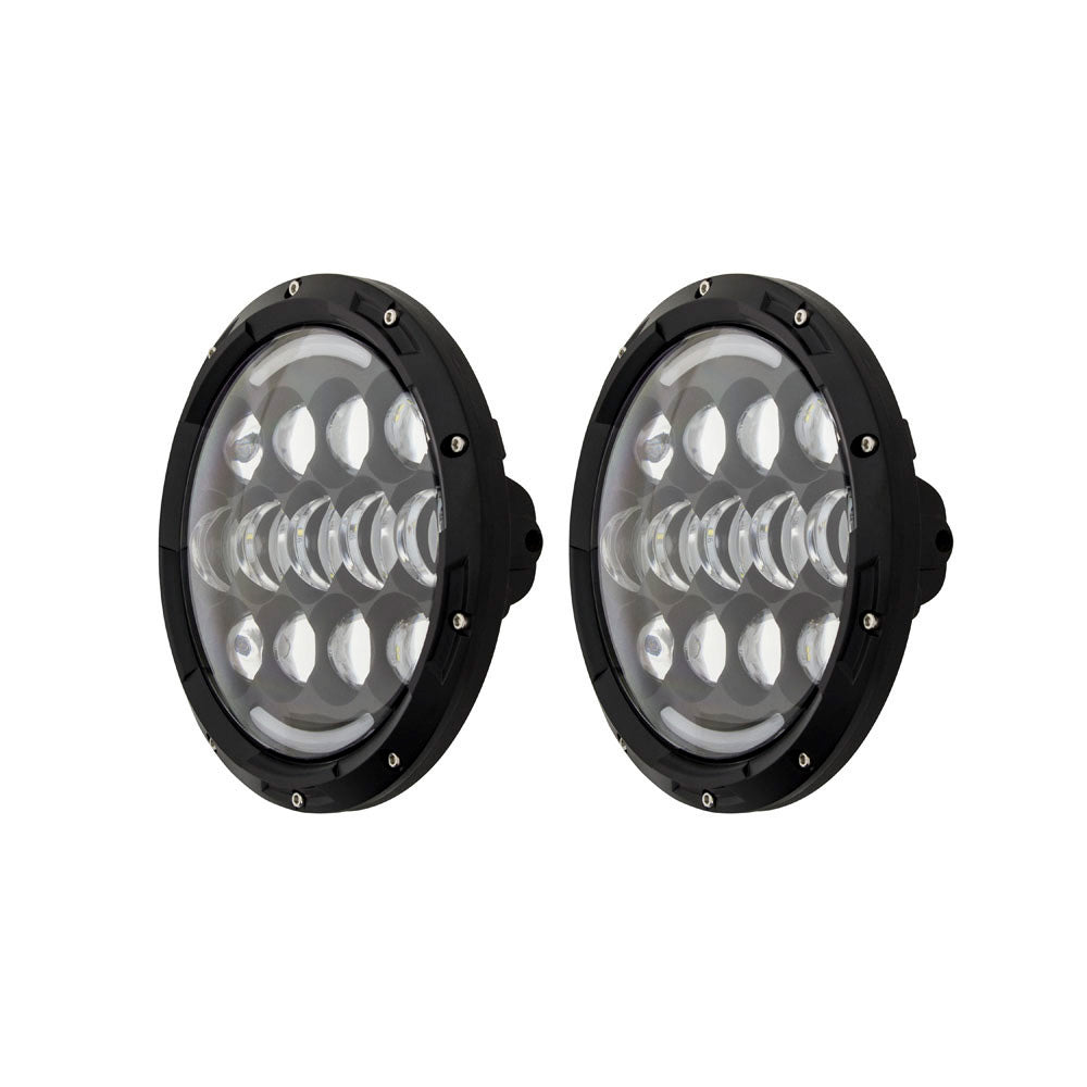 HEISE - LED Light - Black Face & Partial Halo, 21 LED, 7", 105W, 3000Lm, 6500K