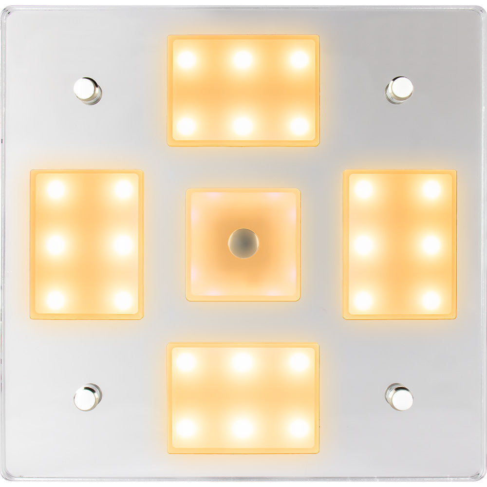 Sea-Dog - Square LED Mirror Light - On/Off Dimmer, White/Blue