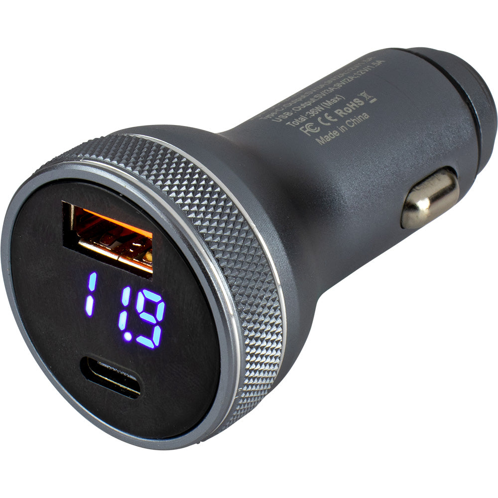 Sea-Dog - Round USB/USB-C Power Plug - Voltmeter