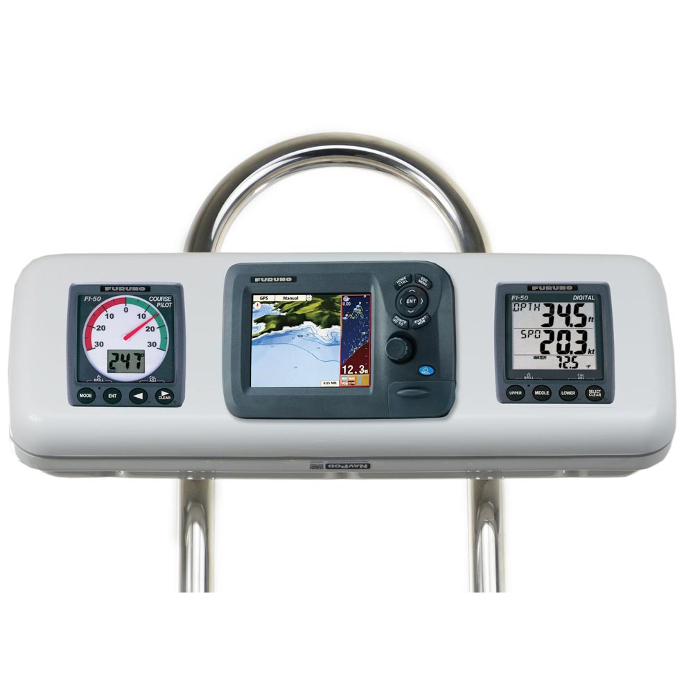 NavPod - GP1607 SystemPod Pre-Cut - For Furuno GP1670, GP1670F 5.7", 2 Instruments, For 9.5" Wide Guard
