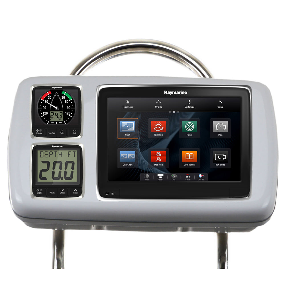 NavPod - GP2080-14 SystemPod Pre-Cut - For Raymarine a95, a97, a98, 2 Instruments, For 12" Wide Guard