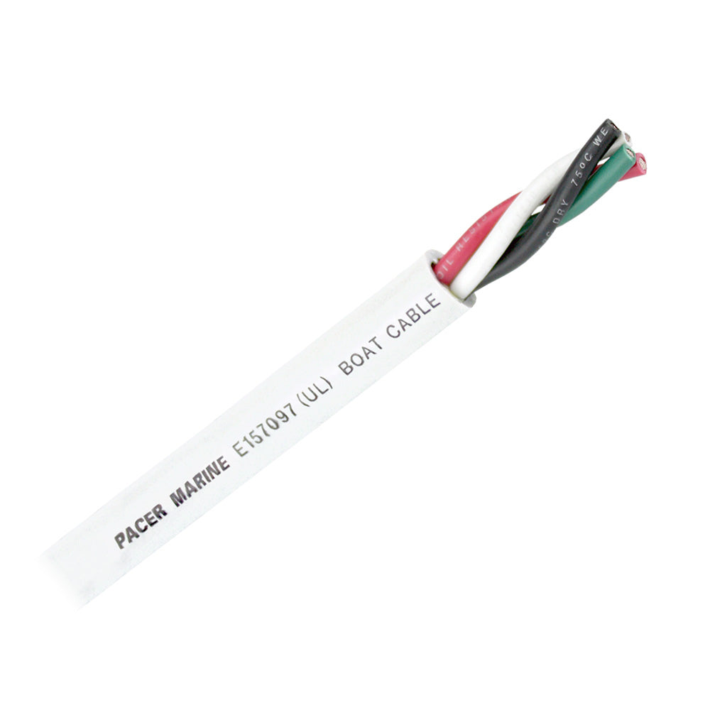 Pacer Group - Round 4 Conductor Cable 100" - 16/4 AWG, Black, Green, Red White