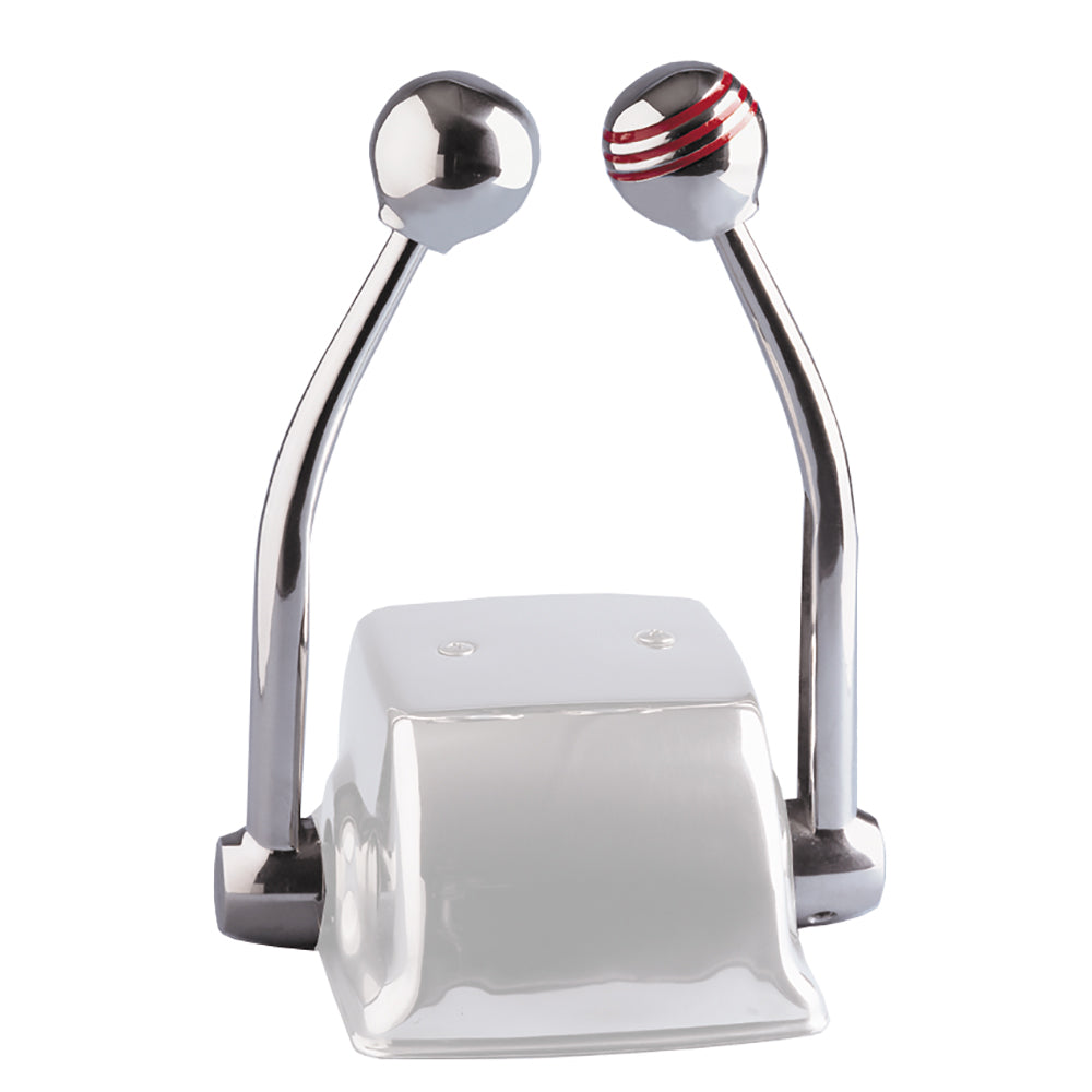 Schmitt Marine - Standard Control Arm Set - Red Throttle Knob, Plain Shift Knob, Includes Arms & Knobs Only