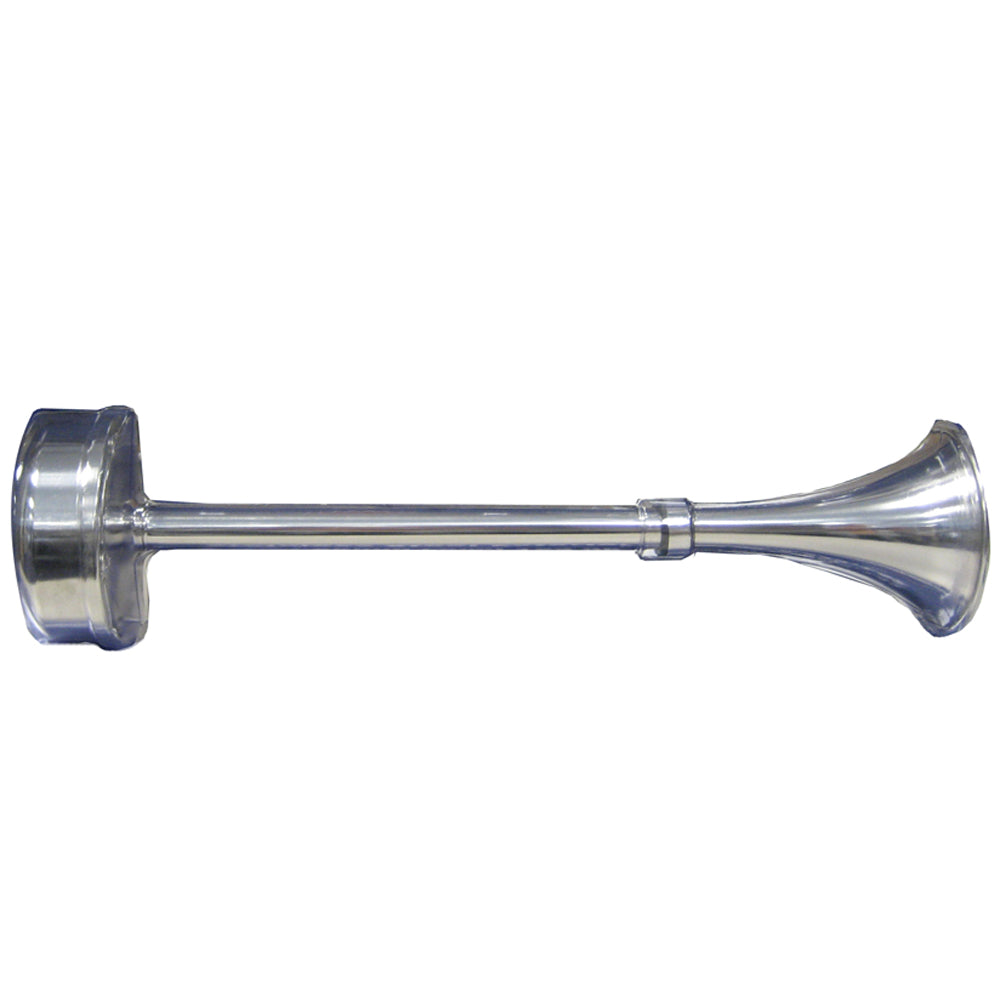 Schmitt Marine - Standard Single Trumpet Horn - 12V, Stainless Exterior