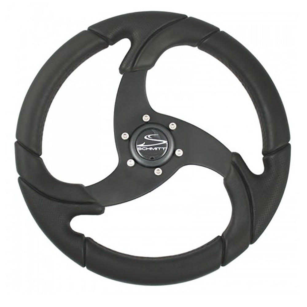 Schmitt Marine - Folletto 14.2" Wheel - Black Polished, Polyurethane, 3/4" Tapered Shaft, with Black Center Cap