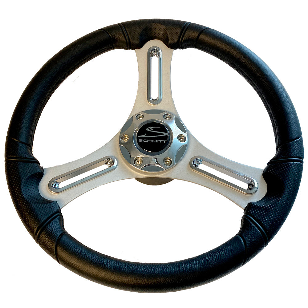 Schmitt Marine - Torcello Lite 13" Wheel - Polyurethane Wheel, with Chrome Trim & Cap, Brushed Spokes, 3/4" Tapered Shaft