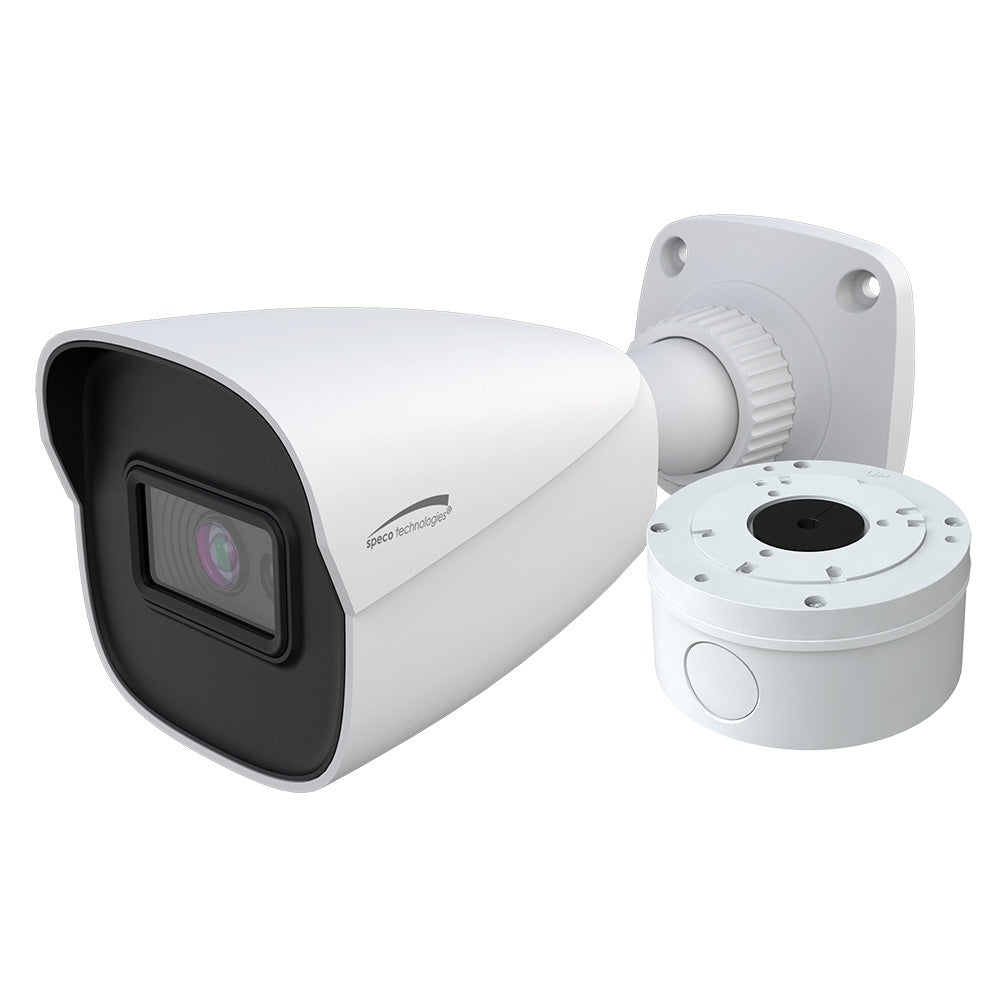 Speco - H.265 AI Bullet IP IR Camera - 2.8mm Lens & Junction Box, 4MP