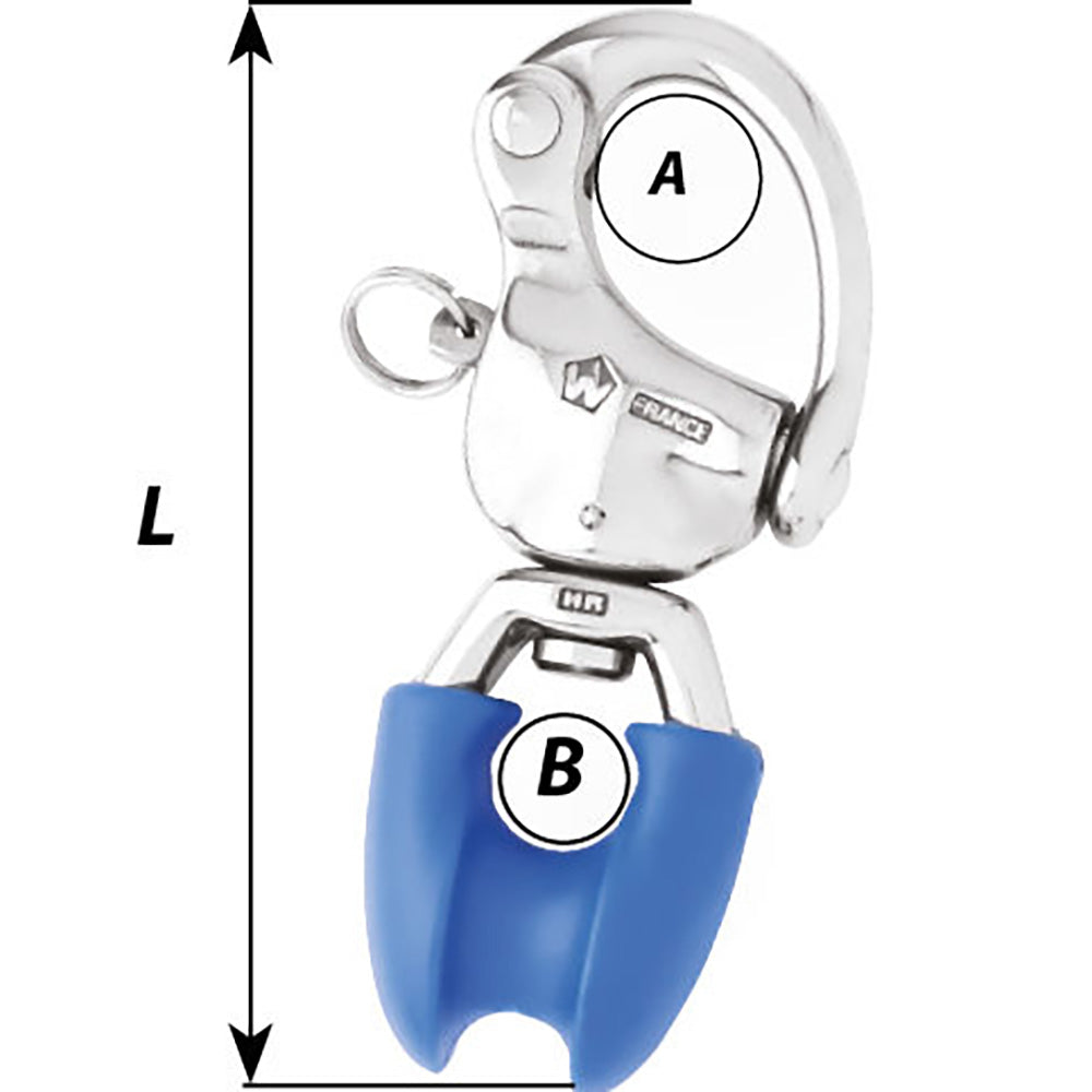 Wichard Marine - HR Snap Shackle - With Thimble Eye, Length 3-3/4"