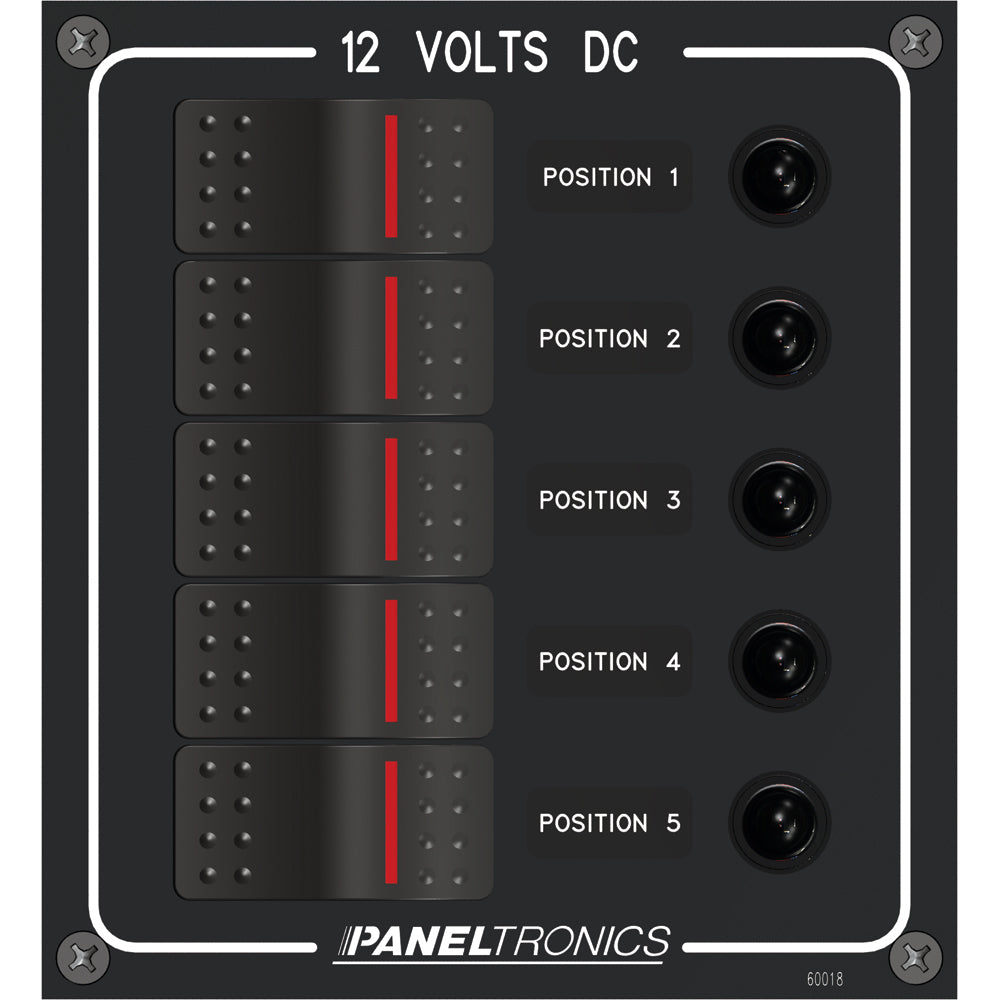 Paneltronics - Waterproof Panel Circuit Breaker - DC, Illuminated Rocker Switch